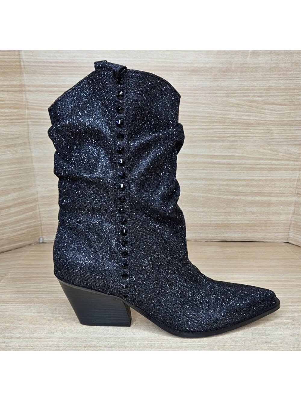 Jessica Simpson New Womens Black Sparkle Zolini Western Fashion Boots 10